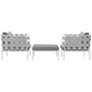 Modway Harmony 3 Piece Outdoor Patio Aluminum Sectional Sofa Set in White Gray MDY-EEI-2618-WHI-GRY-SET