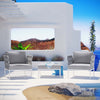 Modway Harmony 3 Piece Outdoor Patio Aluminum Sectional Sofa Set in White Gray MDY-EEI-2618-WHI-GRY-SET