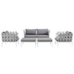 Modway Harmony Aluminum Outdoor Patio Furniture 5-Piece Sectional Sofa Set in White Gray MDY-EEI-2621-WHI-GRY-SET