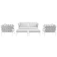 Modway Harmony Aluminum Outdoor Patio Furniture 5-Piece Sectional Sofa Set in White White MDY-EEI-2621-WHI-WHI-SET