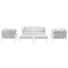 Modway Harmony Aluminum Outdoor Patio Furniture 5-Piece Sectional Sofa Set in White White MDY-EEI-2621-WHI-WHI-SET