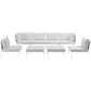 Modway Harmony Aluminum Outdoor Patio Furniture 8-Piece Sectional Sofa Set in White White MDY-EEI-2624-WHI-WHI-SET