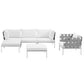 Modway Harmony Aluminum Outdoor Patio Furniture 6-Piece Sectional Sofa Set in White White MDY-EEI-2626-WHI-WHI-SET