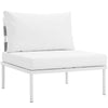 Modway Harmony Aluminum Outdoor Patio Furniture 6-Piece Sectional Sofa Set in White White MDY-EEI-2626-WHI-WHI-SET