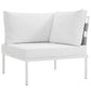 Modway Harmony Aluminum Outdoor Patio Furniture 6-Piece Sectional Sofa Set in White White MDY-EEI-2626-WHI-WHI-SET