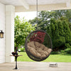 Modway Hide Wicker Rattan Outdoor Patio Swing Chair with Hanging Steel Chain in Gray Mocha MDY-EEI-2654-GRY-MOC