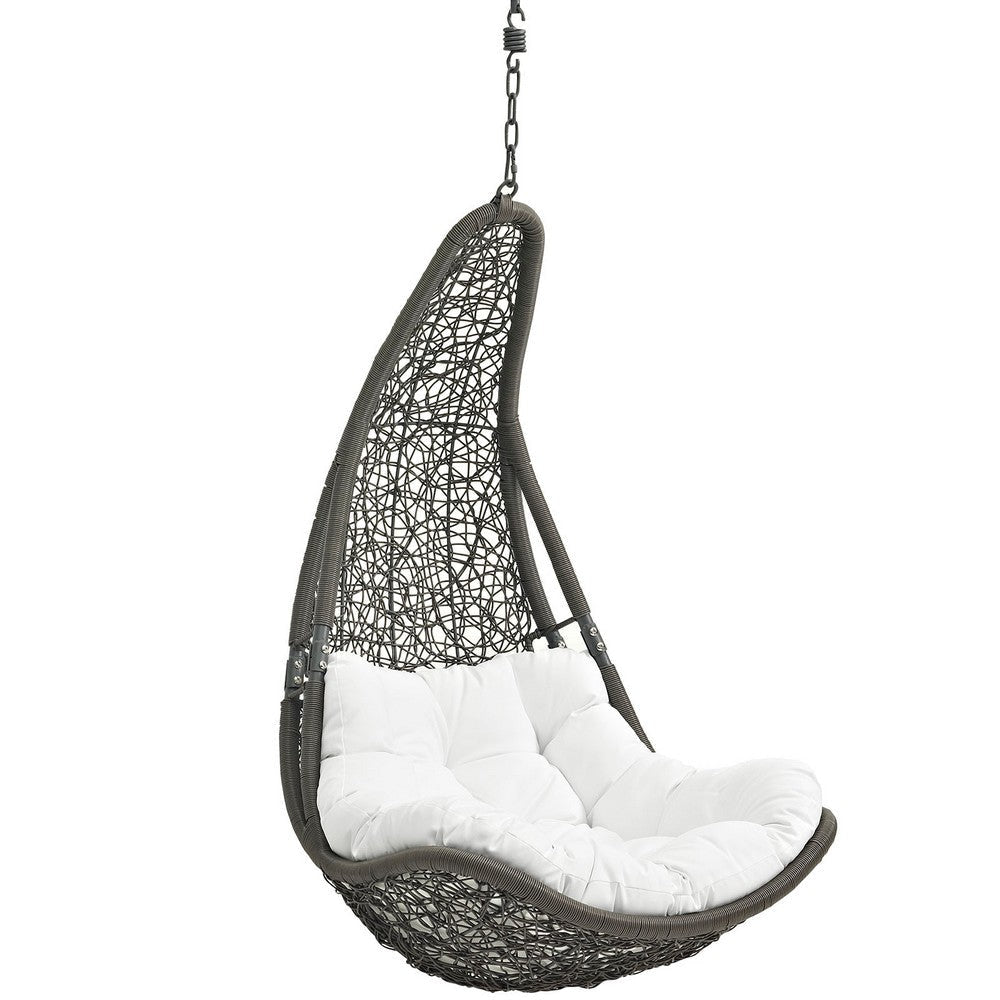 Abate Outdoor Patio Swing Chair Without Stand Gray White - No Shipping Charges MDY-EEI-2657-GRY-WHI-SET