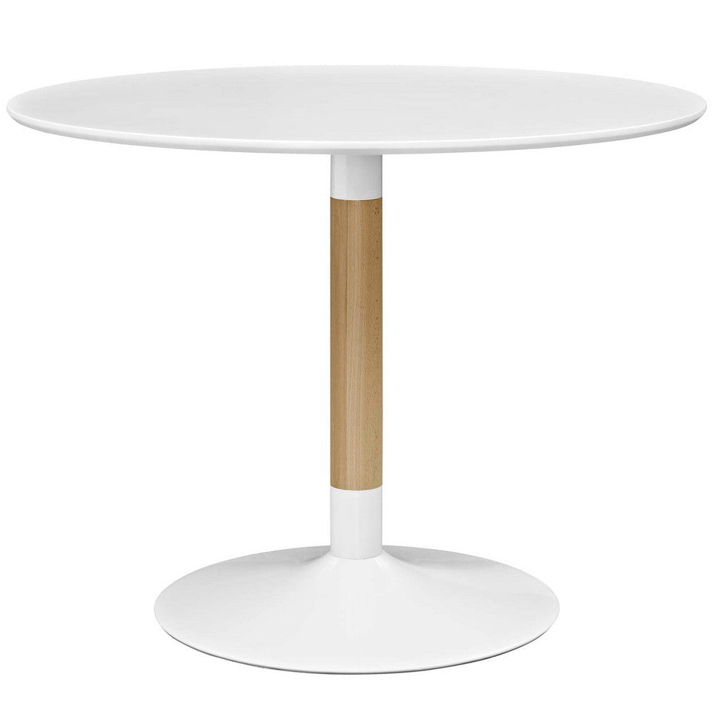 Modway Whirl 40" Contemporary Modern Round Kitchen and Dining Table in White