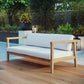 Modway Bayport Teak Wood Outdoor Patio Loveseat in Natural White MDY-EEI-2696-NAT-WHI