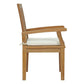 Marina Outdoor Patio Teak Dining Chair - No Shipping Charges MDY-EEI-2700-NAT-WHI