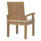 Marina Outdoor Patio Teak Dining Chair - No Shipping Charges MDY-EEI-2700-NAT-WHI