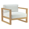 Upland Outdoor Patio Teak Armchair In Natural White - No Shipping Charges