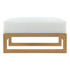 Upland Outdoor Patio Teak Ottoman In Natural White - No Shipping Charges MDY-EEI-2708-NAT-WHI