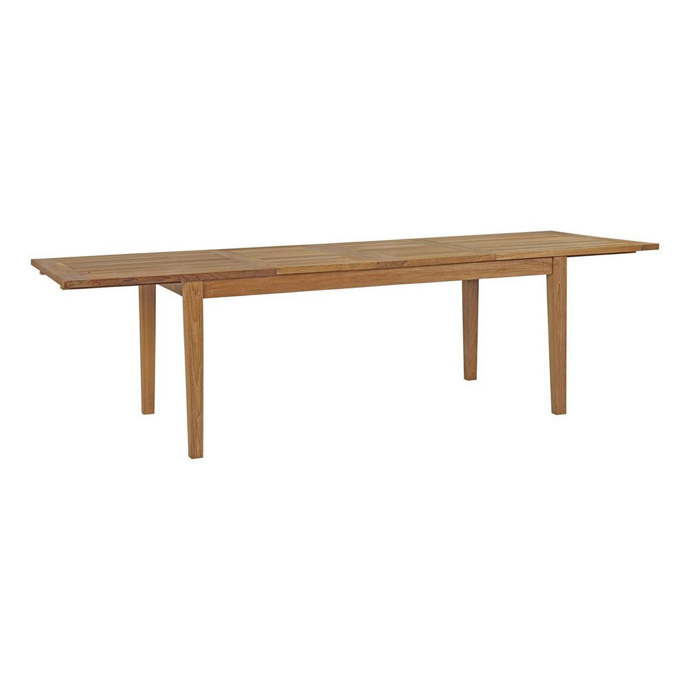 Modway EEI-2714-NAT Marina Premium Grade A Teak Wood Outdoor Patio Extendable Dining Table Natural MDY-EEI-2714-NAT