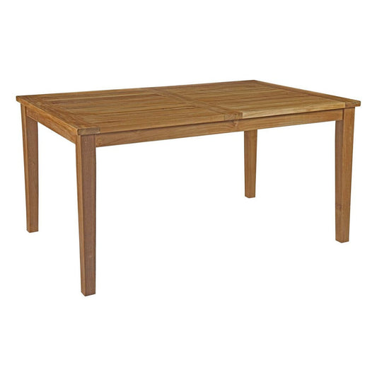 Modway EEI-2716-NAT Marina Premium Grade A Teak Wood Outdoor Patio, 60" Dining Table, Natural