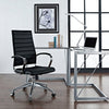 Modway Jive Ribbed High Back Tall Executive Swivel Office Chair With Arms In Black