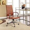 Modway Jive Ribbed High Back Tall Executive Swivel Office Chair With Arms In Terracotta