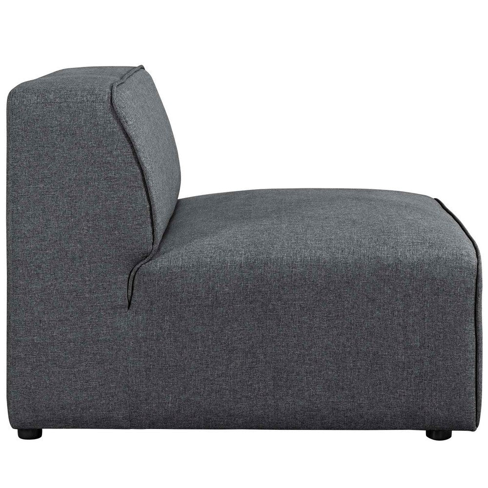 Modway Mingle Polyester Upholstered Generously Padded Armless Chair Gray Fabric MDY-EEI-2724-GRY