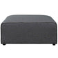 Mingle Fabric Ottoman In Gray - No Shipping Charges MDY-EEI-2726-GRY