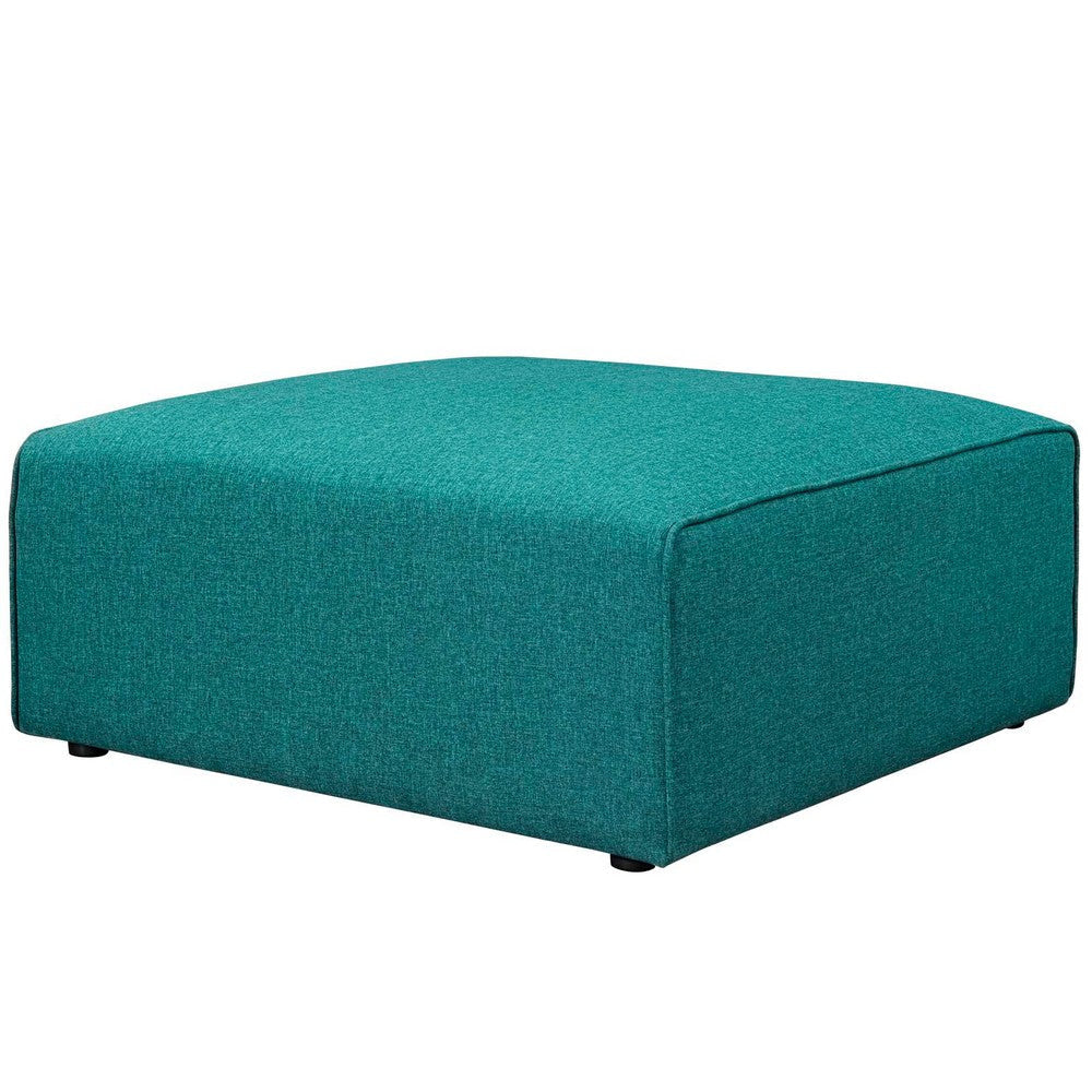 Mingle Fabric Ottoman In Teal Blue - No Shipping Charges