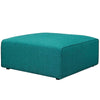 Mingle Fabric Ottoman In Teal Blue - No Shipping Charges