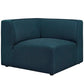 Modway Mingle Polyester Upholstered Generously Padded Corner Seat, Blue Fabric