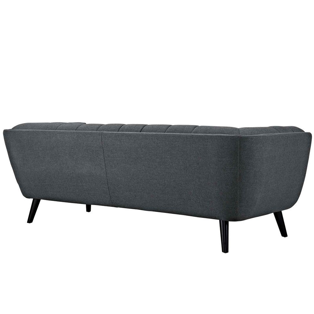 Modway Bestow Upholstered Fabric Button-Tufted Sofa In Gray MDY-EEI-2730-GRY