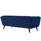 Modway Bestow Mid-Century Performance Velvet Upholstered Tufted Sofa In Navy MDY-EEI-2731-NAV