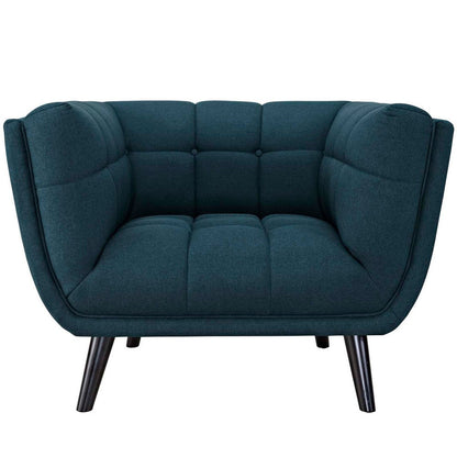 Bestow Upholstered Fabric Armchair Blue - No Shipping Charges MDY-EEI-2732-BLU