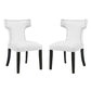 Curve Set of 2 Vinyl Dining Side Chair White - No Shipping Charges MDY-EEI-2740-WHI-SET