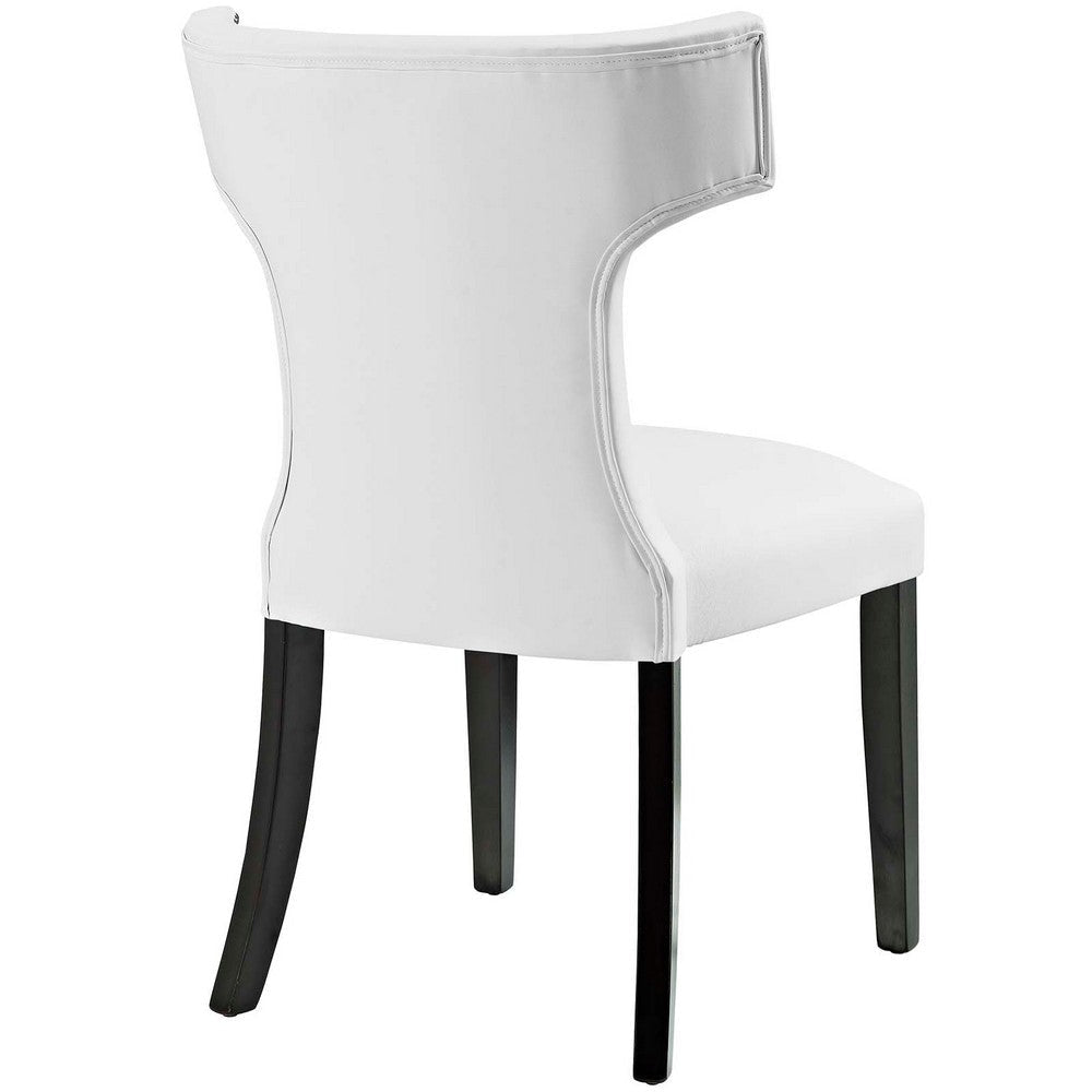 Curve Set of 2 Vinyl Dining Side Chair White - No Shipping Charges MDY-EEI-2740-WHI-SET