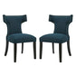 Curve Set of 2 Fabric Dining Side Chair Azure - No Shipping Charges MDY-EEI-2741-AZU-SET