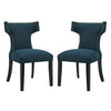 Curve Set of 2 Fabric Dining Side Chair Azure - No Shipping Charges MDY-EEI-2741-AZU-SET