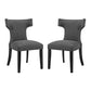 Curve Set of 2 Fabric Dining Side Chair Gray - No Shipping Charges MDY-EEI-2741-GRY-SET