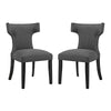 Curve Set of 2 Fabric Dining Side Chair Gray - No Shipping Charges MDY-EEI-2741-GRY-SET