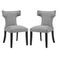 Curve Set of 2 Fabric Dining Side Chair Light Gray - No Shipping Charges MDY-EEI-2741-LGR-SET