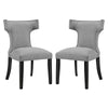 Curve Set of 2 Fabric Dining Side Chair Light Gray - No Shipping Charges MDY-EEI-2741-LGR-SET