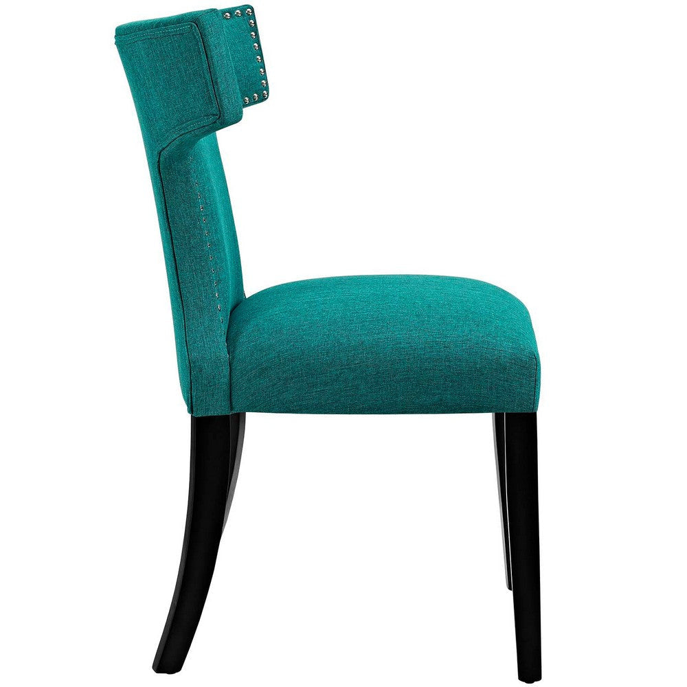 Curve Set of 2 Fabric Dining Side Chair Teal - No Shipping Charges MDY-EEI-2741-TEA-SET