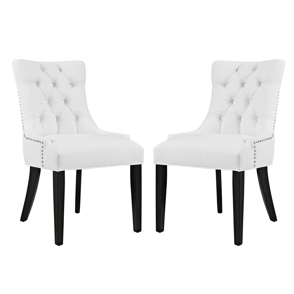 Regent Set of 2 Vinyl Dining Side Chair White - No Shipping Charges MDY-EEI-2742-WHI-SET