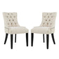 Modway Regent Modern Elegant Button-Tufted Upholstered Fabric Dining Chair with Nailhead Trim, Set of 2, Beige