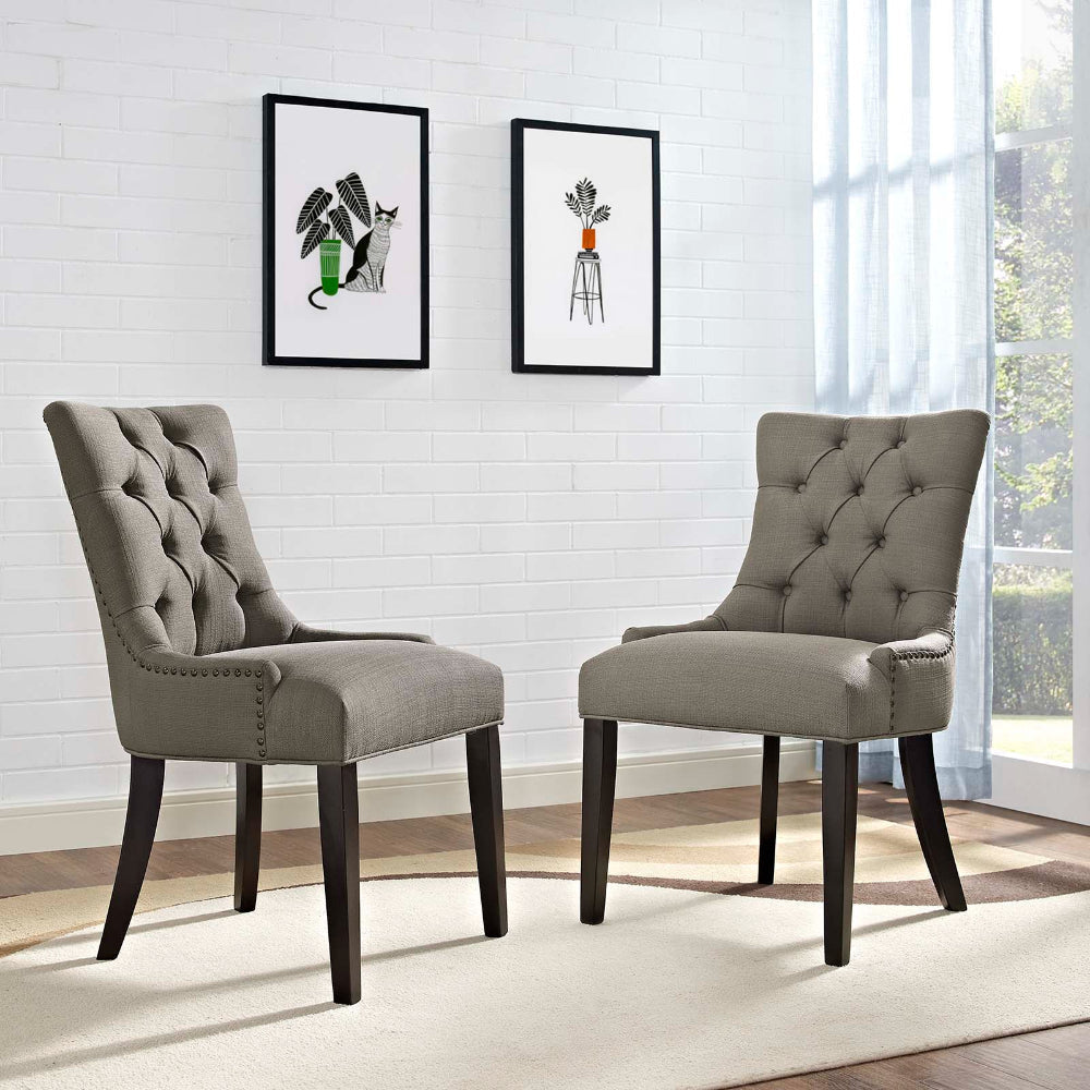 Regent Set of 2 Fabric Dining Side Chair Granite MDY-EEI-2743-GRA-SET