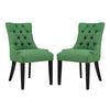 Modway Regent Modern Elegant Button-Tufted Upholstered Fabric with Nailhead Trim, Set of 2, Green