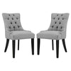 Modway Regent Modern Elegant Button-Tufted Upholstered Fabric with Nailhead Trim, Set of 2, Light Gray