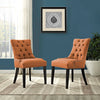 Modway Regent Modern Elegant Button-Tufted Upholstered Fabric with Nailhead Trim Set of 2 Orange MDY-EEI-2743-ORA-SET