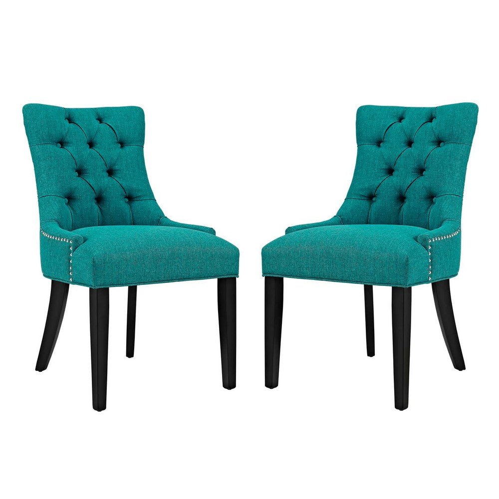 Regent Set of 2 Fabric Dining Side Chair Teal - No Shipping Charges MDY-EEI-2743-TEA-SET