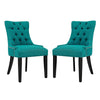 Regent Set of 2 Fabric Dining Side Chair Teal - No Shipping Charges MDY-EEI-2743-TEA-SET