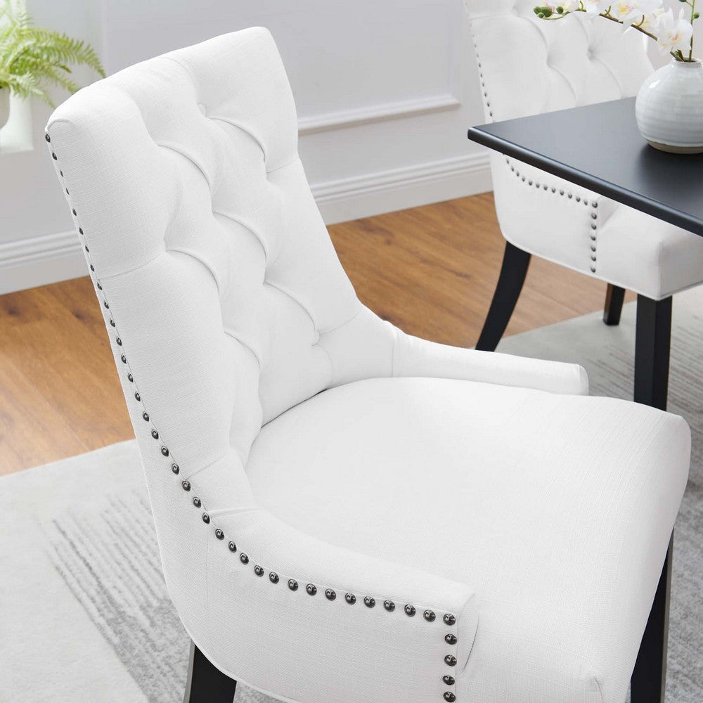 Modway Regent Modern Tufted Upholstered Fabric Two Dining Chairs with Nailhead Trim in White Set of 2 MDY-EEI-2743-WHI-SET