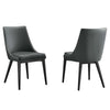 Modway Viscount Mid-Century Modern Faux Leather Upholstered, Dining Chair - Set of 2, Grey