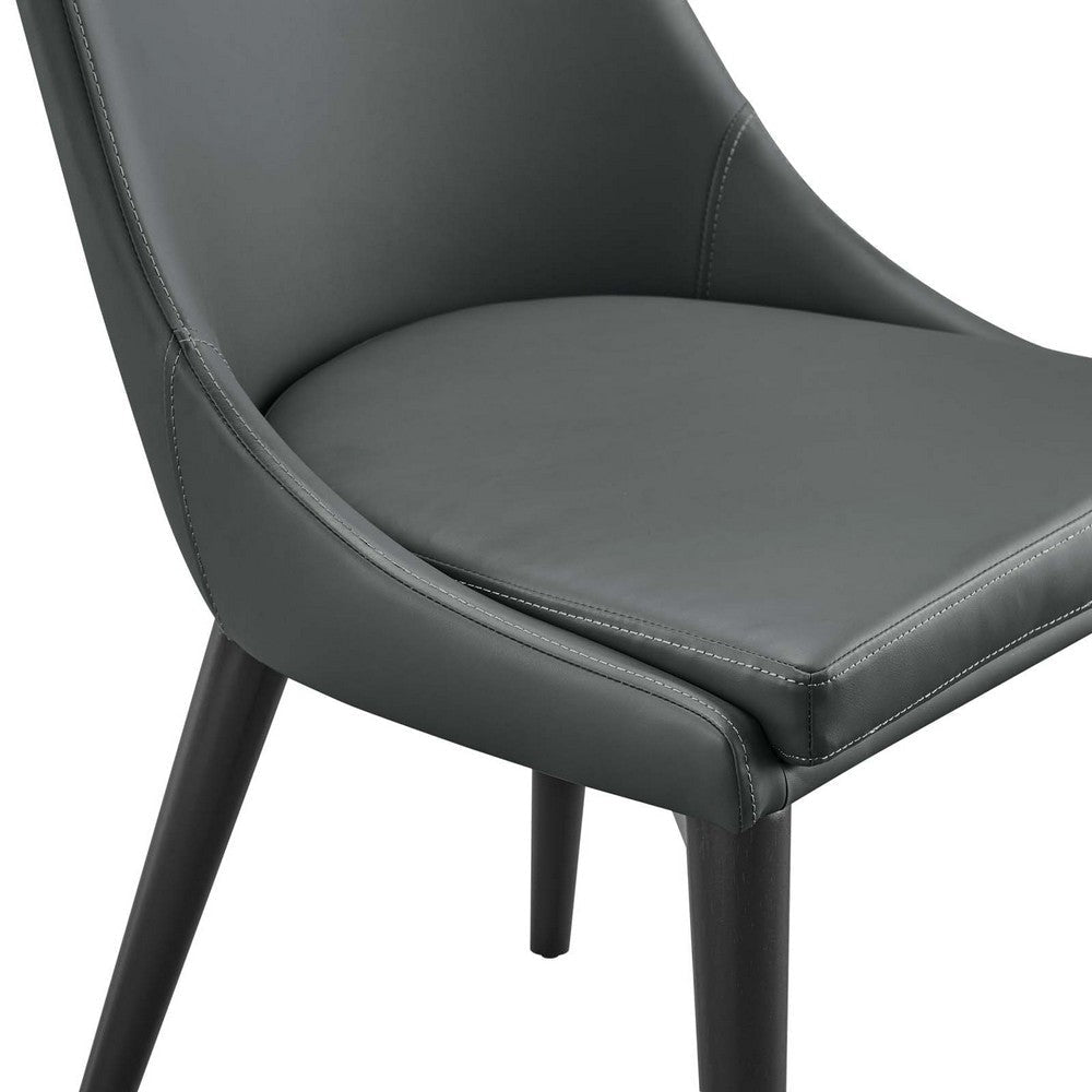 Modway Viscount Mid-Century Modern Faux Leather Upholstered Dining Chair - Set of 2 Grey MDY-EEI-2744-GRY-SET