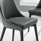 Modway Viscount Mid-Century Modern Faux Leather Upholstered Dining Chair - Set of 2 Grey MDY-EEI-2744-GRY-SET